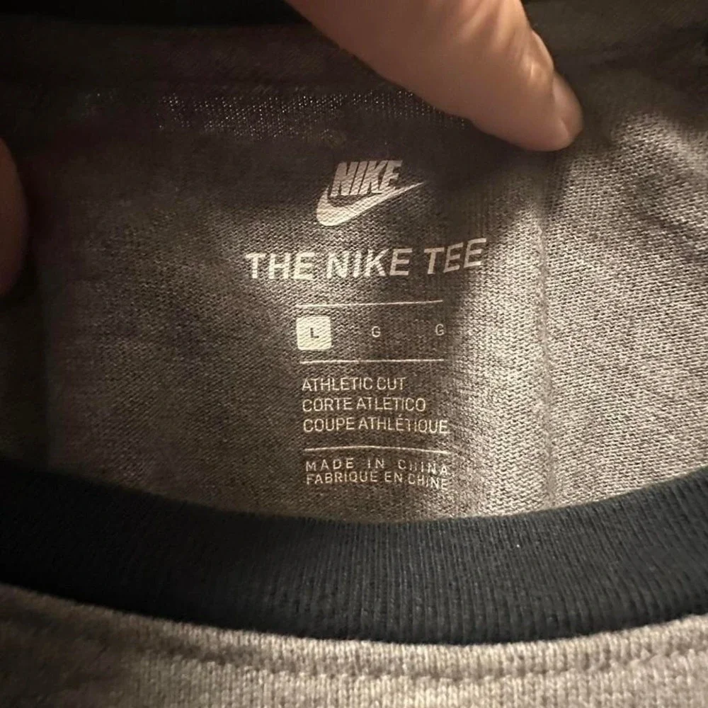 Nike Baseball Athletic Cut‎ Shirt Navy Blue and Gray Boys Large